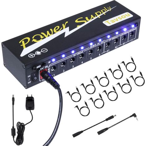 Alimentation Pédale Guitare 10 sorties CC isolées pour 9 V/12 V/18 V Avec adaptateur (1/5)