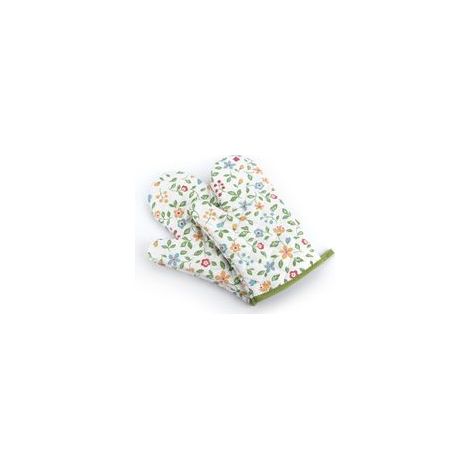 Gant de Four Anti Chaleur Gant de Cuisine Manique pour Le Four Contre la Chaleur - Une Pairs - 28 18cm (Vert Fleur) (1/5)