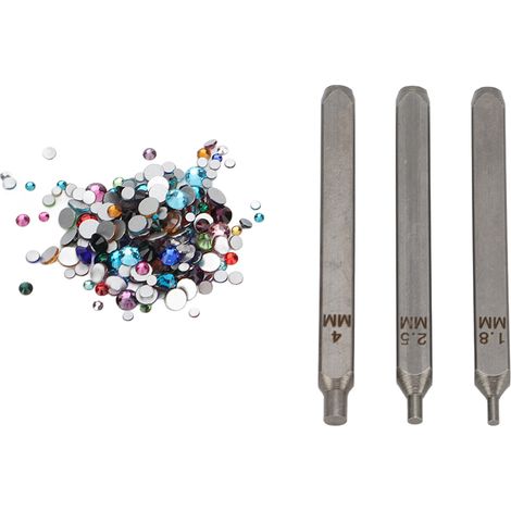 Poinçons de métal 1,8 mm 2,5 mm 4 mm pour fabrication de bijoux strass - Outil de gaufrage résistant à la rouille (1/5)
