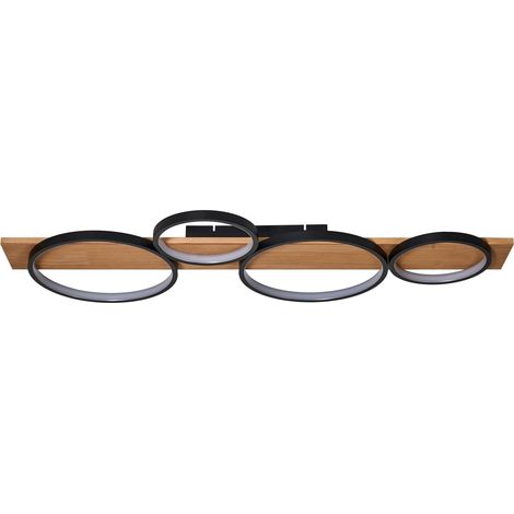 Ceiling Lamp Black Steel Integrated LED Lights Ring Shapes Decorative Modern Lighting SPEAN (1/5)
