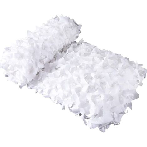 Filet de camouflage blanc Voile d'ombrage rectangulaire Parasol camouflage 1.5x7 m (1/5)