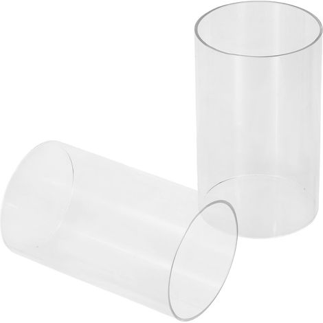 de 2 Cache Bougies Décoratifs en Verre Transparent 9X15 CM (1/5)