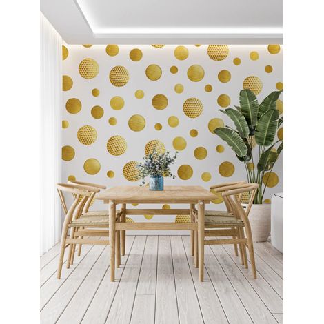 Papier Peint Géométrique - Écailles Dorées - 150 x 250 cm (1/2)