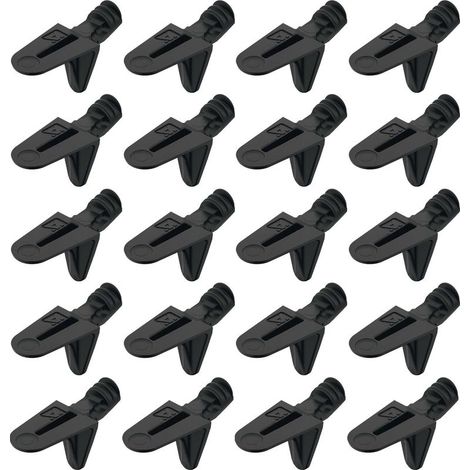 Lot de 20 taquets en alliage zingué noir passivé – Équerre à encastrer Ø5mm avec 2 encoches – Capacité de charge 9,4kg par pièce (1/2)