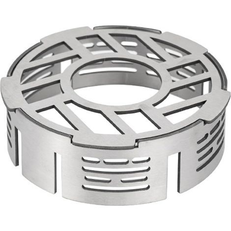 Pare-vent d'extérieur en acier inoxydable pour réchauds à gaz — Conception pliable — Base stable — Résistant aux hautes températures — Compatible avec les têtes de réchaud à 3 et 4 supports (1/5)