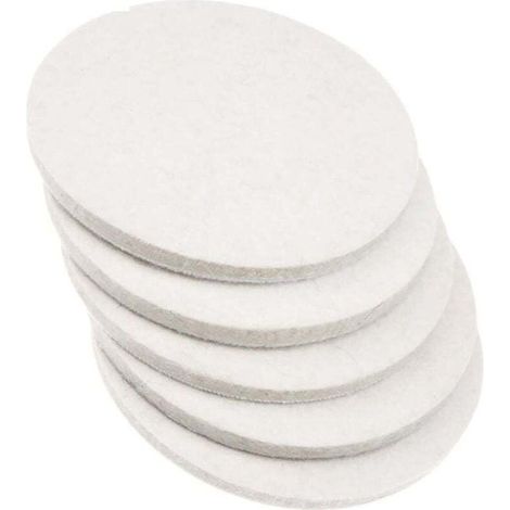 5 pezzi di feltro di lana per lucidatura 125 mm x 10 mm (L x P) per vetro, plastica, metallo, marmo, cucina, bagno, levigatrice orbitale casuale
