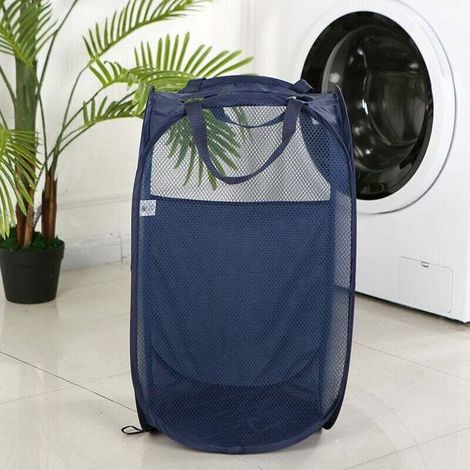 Grand panier à linge, panier à linge pliable, panier à linge en filet pliable, panier à linge pliable pop-up avec poignée (1/4)