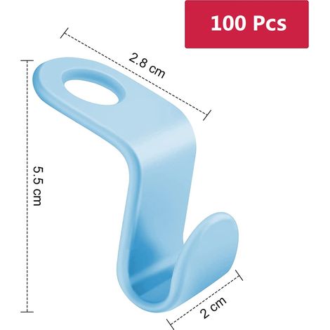 MINKUROW 100 Pezzi Ganci Appendiabiti Ganci Gancio Di Collegamento, Mini Appendiabiti A Cascata Organizzatore Per Armadio Ottimo Per Risparmiare Spazio Nell'armadio (Blu) (1/4)
