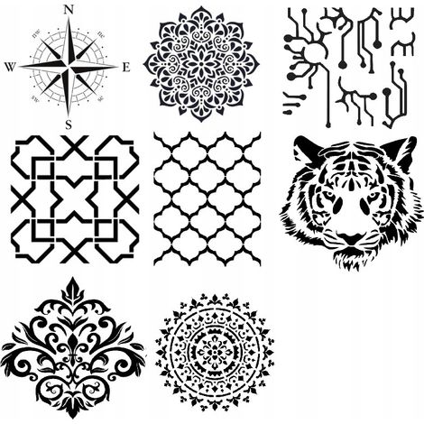Plantilla para pintar, yeso, mandala, hormigón arquitectónico, yeso decorativo (1/5)