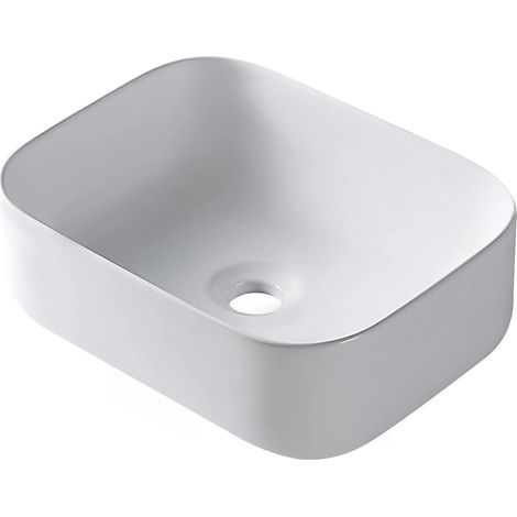 BALNEO - Vasque à poser NATRA 40,5x30 cm blanche en céramique - Lavabo à poser (1/5)