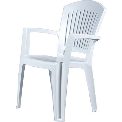 sedia da esterno con schienale medio "comfort vega" in polipropilene bianco 58x46x90 cm