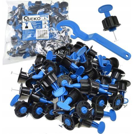 Sistema de nivelación de baldosas GEKO, 50 clips + 2 llaves G00394