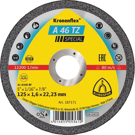 Disco de corte Klingspor a 46 tz special 125 mm 25 unidades