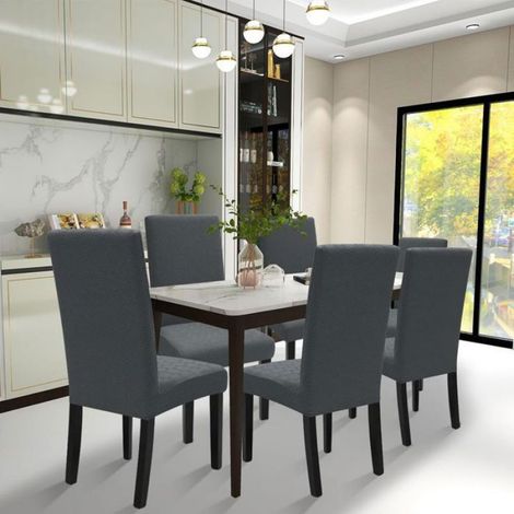 Housse De Chaise - 92% Polyester 8% Élasthanne - Pour Salle À Manger Hôtel Restaurant - Lot De 4 (1/4)