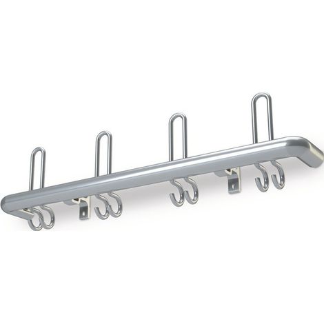 Appendiabiti a muro Alu.F2 8 cappelli/16 appendini L.1600mm. Distanza ganci 200mm - NW284063