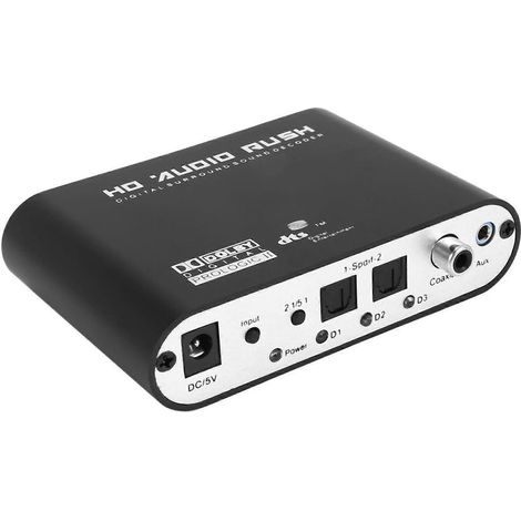 Décodeur Audio - 5.1 Canaux - SPDIF Optique Coaxial vers RCA - Compatible Home Cinéma PS3 Xbox - 1 Pièce (1/5)