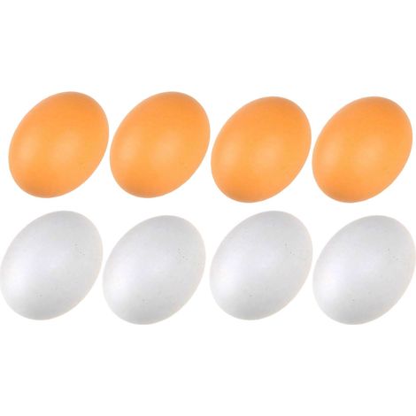8 pièces Œufs de Poule Faux, Oeufs de Poule Faux, œufs en Bois (1/5)