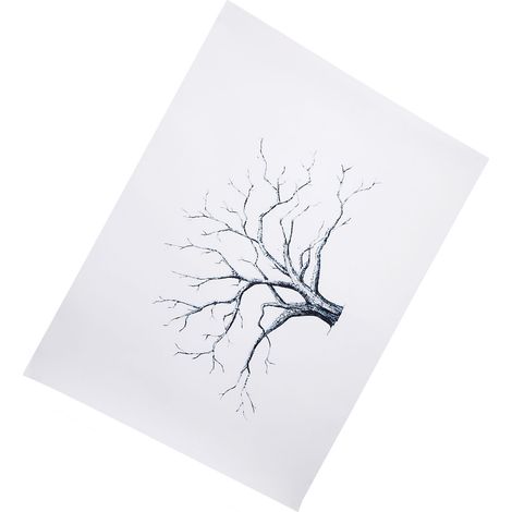 Arbre à empreintes digitales sur toile, signatures personnalisées des invités de mariage à l'encre (1 Tronc noir) (1/5)