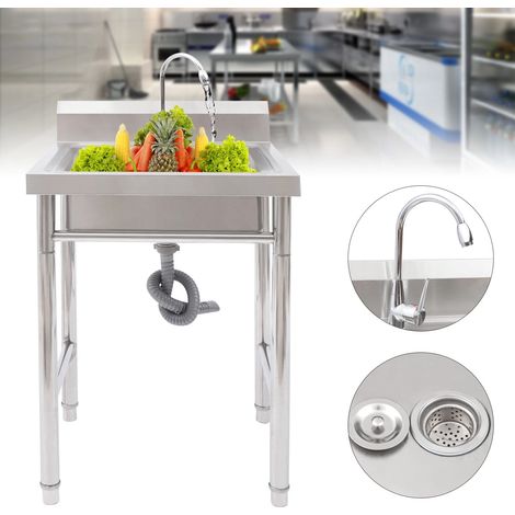 Spültisch Spülbecken Edelstahlspüle Gastrospüle Edelstahlspüle Spüle 1 Becken + Wasserhahn