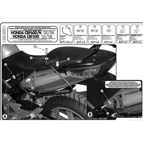 Portaborse laterali Kappa per Honda CBF 500 '04-'09, CBF 600S/N '04-'09, CBF 1000 '06-'09