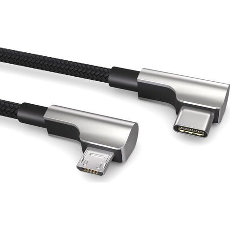 Câble USB C -KAL-Câble Micro USB Vers USB-C 0,15M,OTG,Charge et Transfert Données,Connecteur Coudé,USB 2.0,Compatible Appareils (1/5)