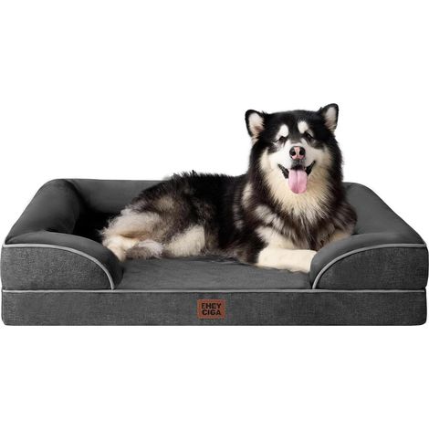 Hundebett Orthopädisches L 132 x B 104 x H 20 cm Dunkel Grau (1/5)