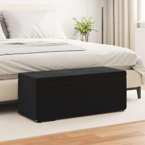 Hocker Schwarz 101 x 41 x 40 cm Samt und Engineering Holz