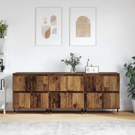 Buffets 3 pcs-Lot de 3 Meuble de rangement Bois ancien 180 x 35 x 70 cm Bois d'ingénierie 985953 (1/5)