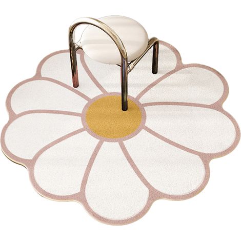 Tapis De Salle De Bain - Non Glissant - En Imitation Cachemire - Motif Fleur - 40 X 60 Cm - 1 Pièce (1/5)