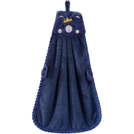 Serviette de cuisine/salle de bain en velours corail, microfibre, séchage rapide, absorbante, chiffons de nettoyage, serviettes éponge de bain - Bleu (1/5)