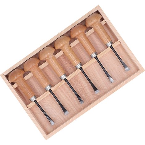 Holzschnitzmeißel-Set, Handwerkzeuge mit pilzförmigen Griffen, DIY-Bastel- und Hobbyzubehör (1/5)