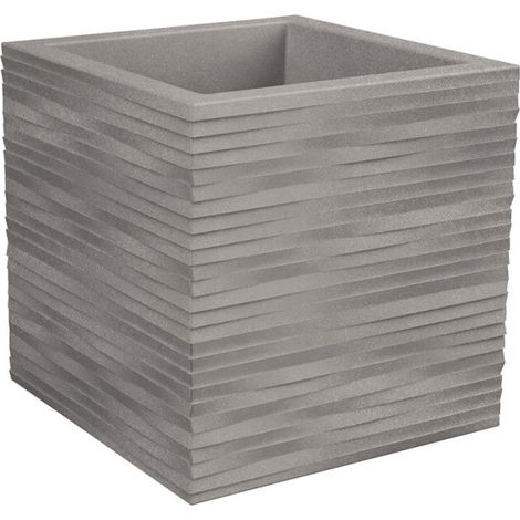 Vaso quadro resina ELEGANCE cm. 39,5 CENERE (1/2)