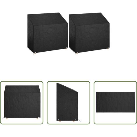 vidaXL Housse de meuble extérieur - Housses de banc de jardin 2 pcs 8 œillets 130x70x70/88 cm PE (1/5)