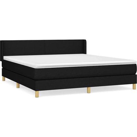 Maison Exclusive - Giroletto a Molle con Materasso Nero 160x200 cm in Tessuto (1/5)