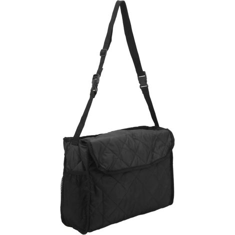 Bolsa de almacenamiento colgante para silla de ruedas, algodón acolchado, negra