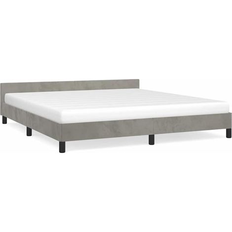Maison Exclusive - Giroletto senza Materasso Grigio Chiaro 180x200 cm Velluto (1/5)