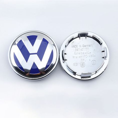 4-teilige 65-mm-Radkappen für Volkswagen, Felgennabenkappen mit Fahrzeuglogo, Tuning-Zubehör für Autoräder (1/4)