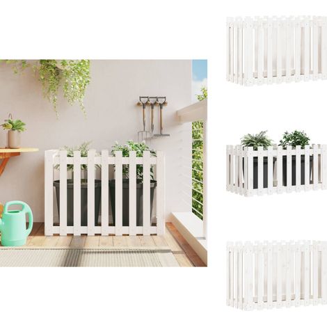 Lit surélevé de jardin design de clôture 100x50x70cm pin massif - Jardinière - Bac À Plantation - Pot De Fleurs Extérieur - Décoration Jardin - Mobilier Jardin (1/5)