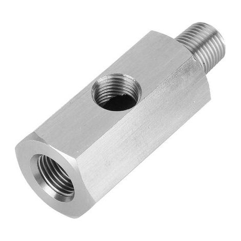 Adaptateur de capteur de pression d'huile. en acier inoxydable M10 jauge de pression d'huile T pièces à l'adaptateur NPT alimentation turbo (1/5)