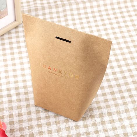 Lot de 20 élégants sacs cadeaux en papier pour bonbons, mariage, baby shower (marron) (1/5)