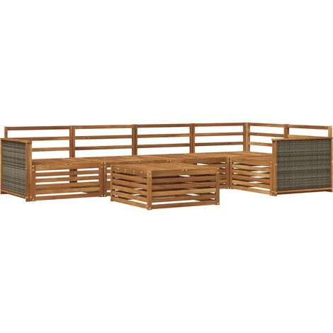 Outdoor Sofa Set 6 pcs Natural Solid Acacia Wood vidaXL (1/5)