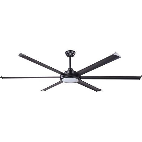 Faro Rotterdam Ventilateur de plafond XL 6 pales noir mat avec éclairage 3000 K (1/2)
