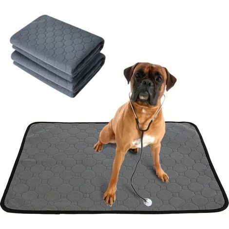Lot de 2 coussinets lavables pour chien - Imperméables et réutilisables - Grande absorption - Séchage rapide - Pour sol, canapé, pot, cage (50 x 70 cm) (1/5)