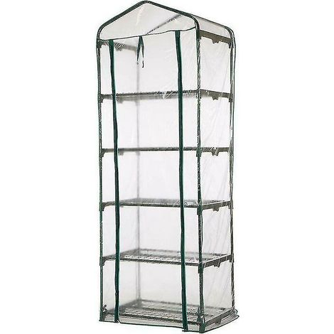 Serre de jardin pour plantes et légumes - Cadre de protection pour étagère - Couvercle en PVC transparent - 69 x 49 x 187 cm (1/3)