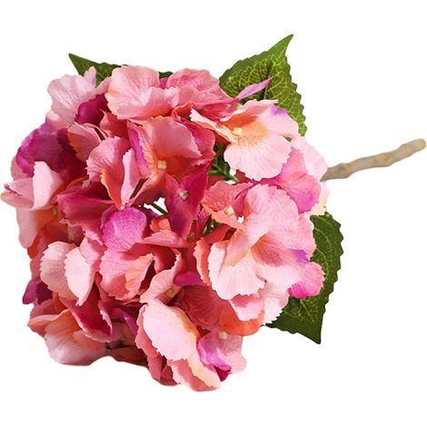 Bouquet D'Hortensias Artificiels - Fleurs En Soie Réalistes Pour Mariage Et Décoration Maison - 1 Pièce (1/2)
