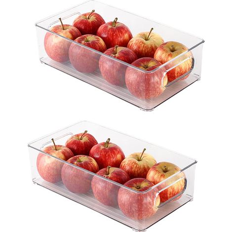 boîtes de rangement empilables pour réfrigérateur transparentes plan travail fruits et légumes 26,5 x 15 x 7,7 cm (1/5)