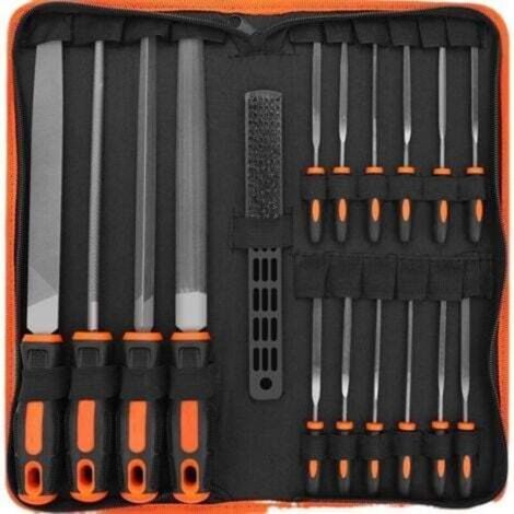 [JAMAIS UTILISÉ] （couleur orange)17Pcs Limes et Râpes, Lime Metal en Acier Forgé , 4x Grand Limes Metal, 12x Lime Aiguille Metal et 1x Brosse de Nettoyage, (1/4)