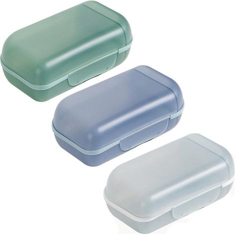 3pcs Boite A Savon Plastique Voyage Porte Savon Avec Couvercle Bote Savon Tanche Scell Tui Savon Portable Porte-savon Plats De Savon Crative Pou (1/5)