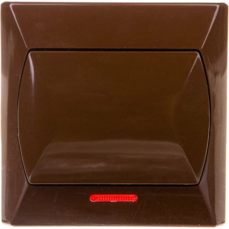 Interrupteur simple Accent avec éclairage, marron ŁP-1AS/24