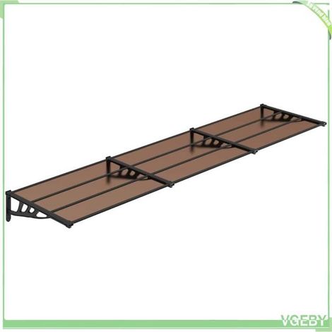 Auvent de porte - FAFEICY - 153702 - 358,5x90x27,5 cm - Polycarbonate - Noir (1/5)